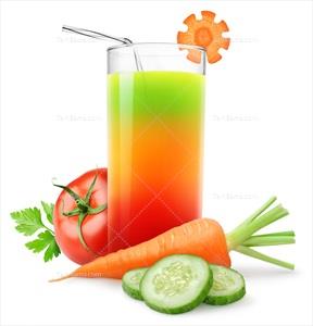 تصویر با کیفیت آبمیوه ترکیبی خیار گوجه هویج